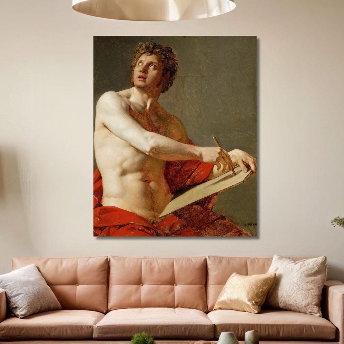 Academic Study Of A Nude Man Jean Auguste Dominique Ingres jad1 canvas print 