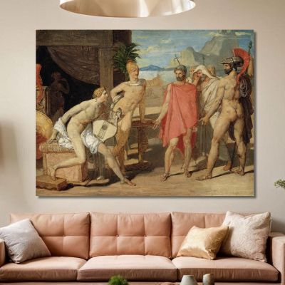 Achilles Receiving In His Tent The Envoys Of Agamemnon Jean Auguste Dominique Ingres jad2 canvas print 