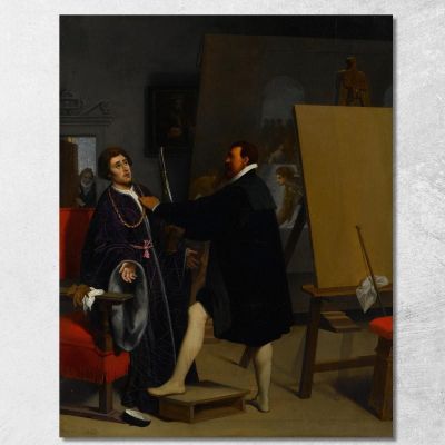 Aretino In The Studio Of Tintoretto Jean Auguste Dominique Ingres jad7 canvas print 