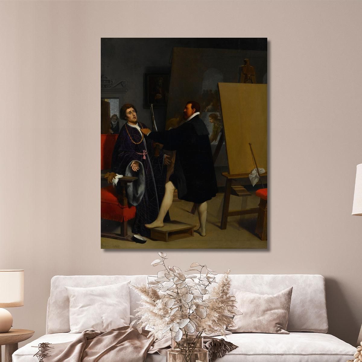 Aretino In The Studio Of Tintoretto Jean Auguste Dominique Ingres jad7 canvas print 