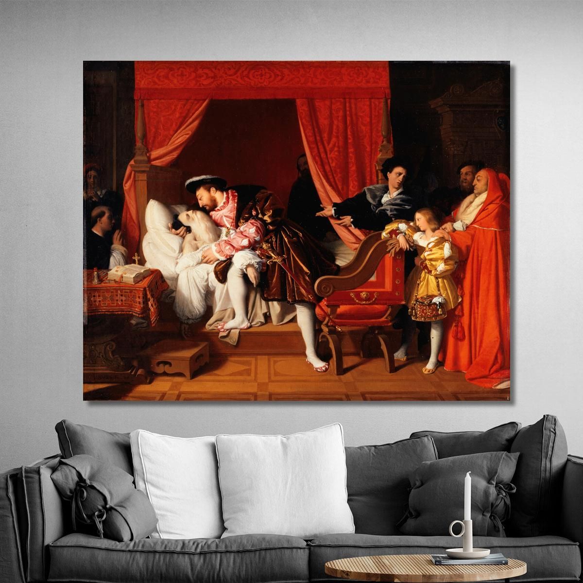 Francis I Receives Leonardo Da Vinci'S Last Sighs Jean Auguste Dominique Ingres jad10 canvas print 