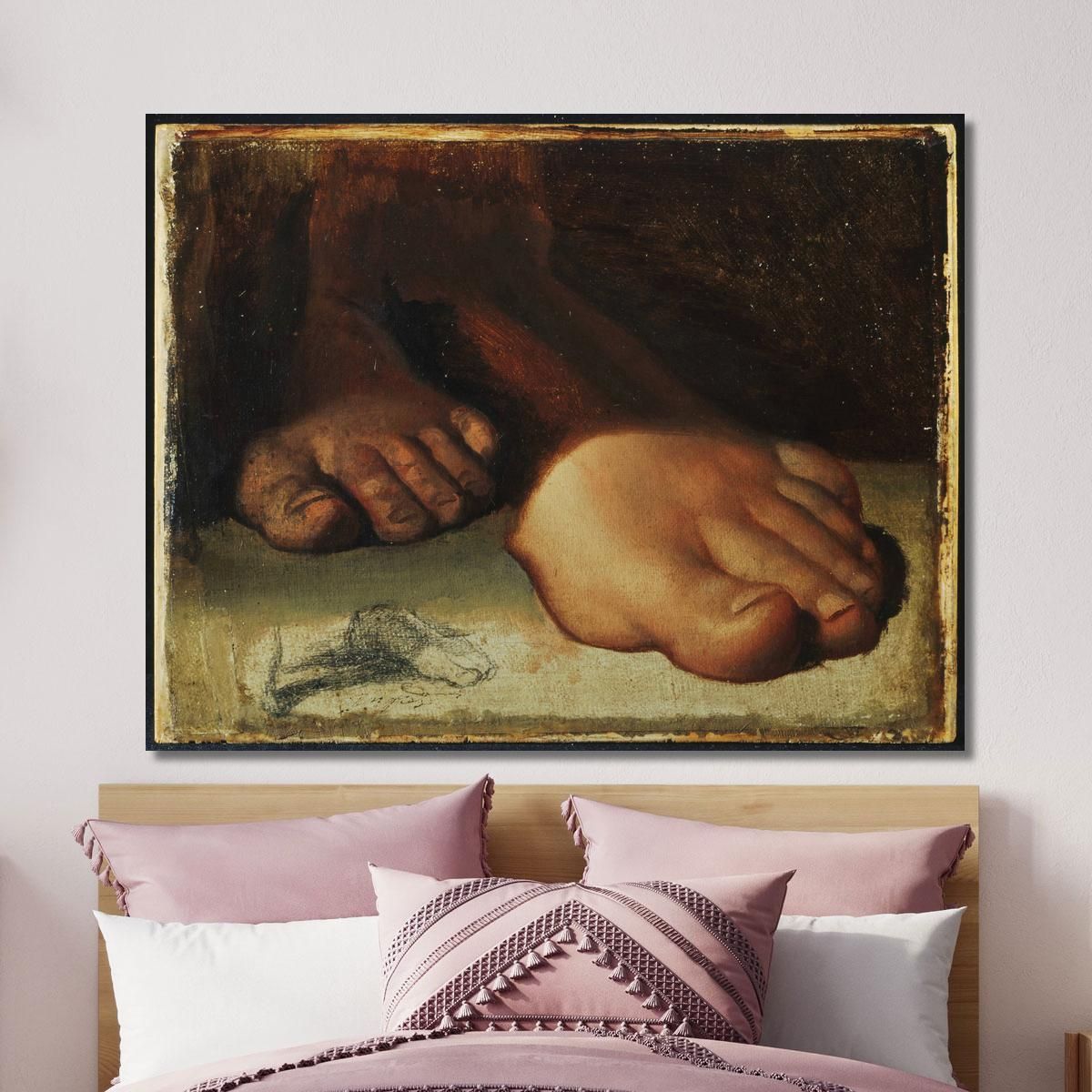 Studies For Foot In Jesus Giving The Keys To Saint Peter' Jean Auguste Dominique Ingres jad40 canvas print 