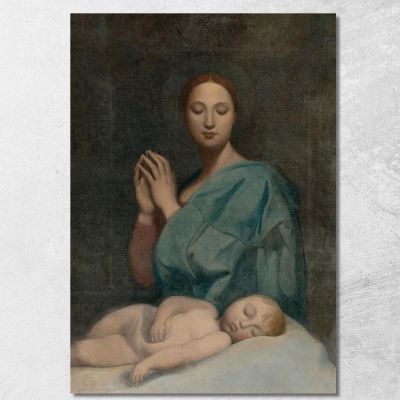 The Virgin With The Sleeping Infant Jesus Jean Auguste Dominique Ingres jad49 canvas print 