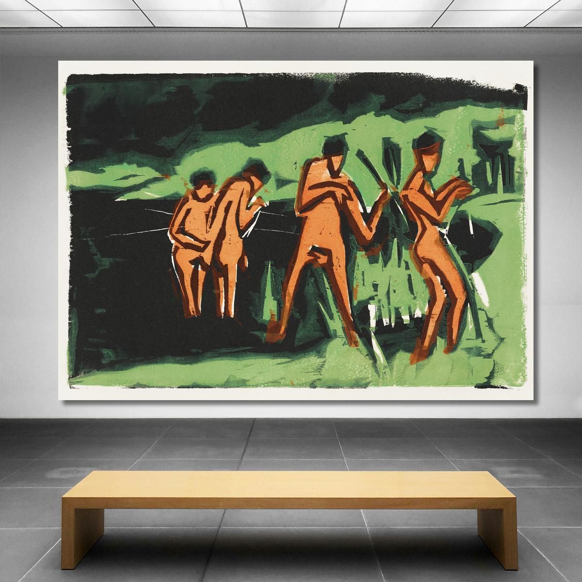 Bathers Throwing Reeds 1909 Ernst Ludwig Kirchner elk6 canvas print 