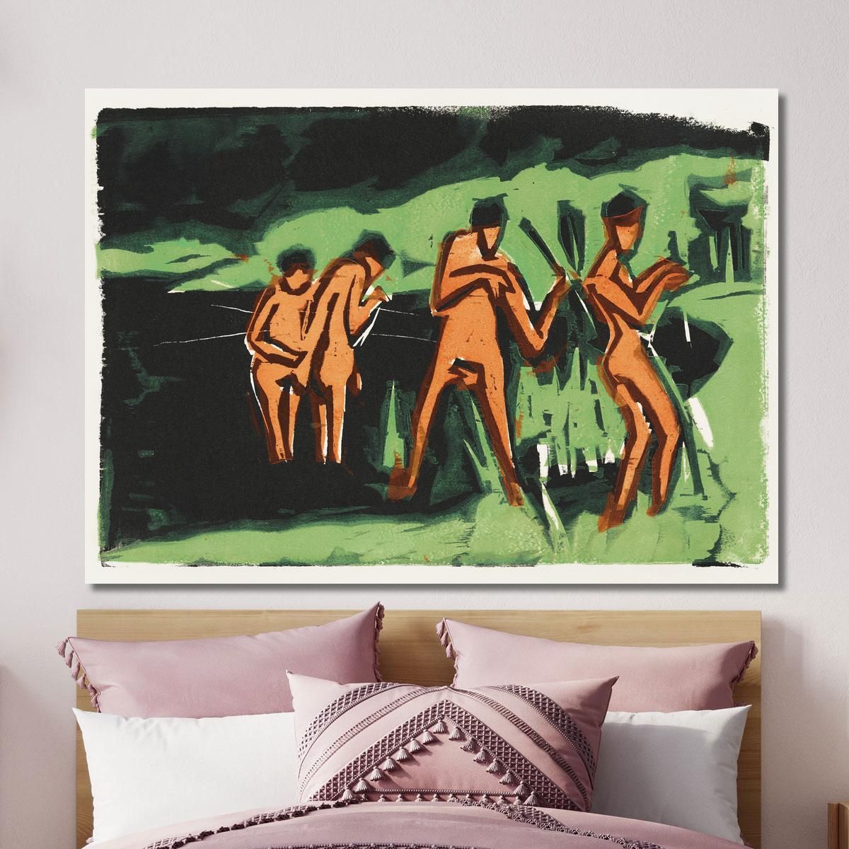Bathers Throwing Reeds 1909 Ernst Ludwig Kirchner elk6 canvas print 