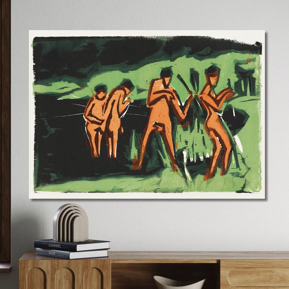 Bathers Throwing Reeds 1909 Ernst Ludwig Kirchner elk6 canvas print 