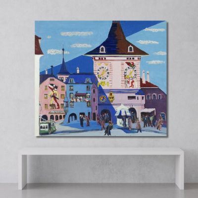 Bern With Belltower 1935 Ernst Ludwig Kirchner elk10 canvas print 