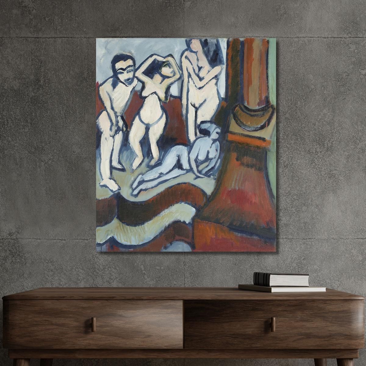 Four Wooden Sculptures 1912 Ernst Ludwig Kirchner elk35 canvas print 