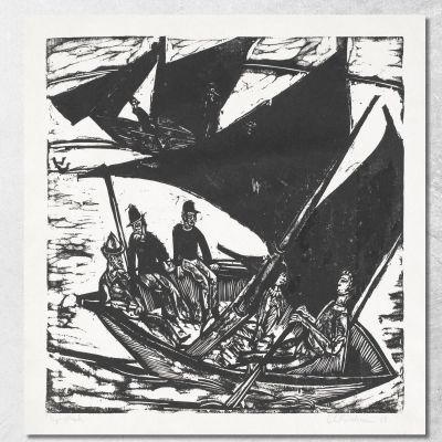 Sailboats At Fehmarn 1914 Ernst Ludwig Kirchner elk38 canvas print 