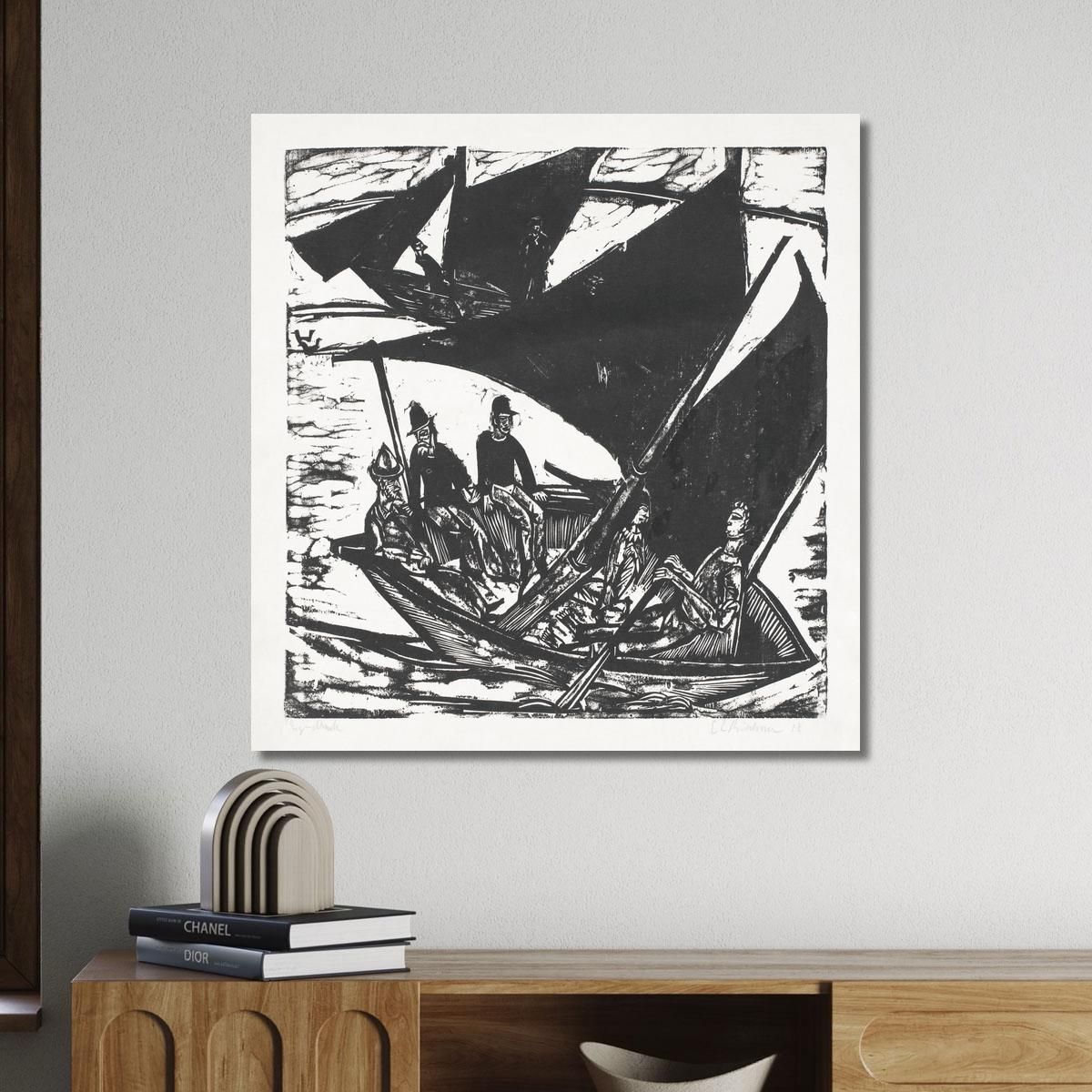 Sailboats At Fehmarn 1914 Ernst Ludwig Kirchner elk38 canvas print 