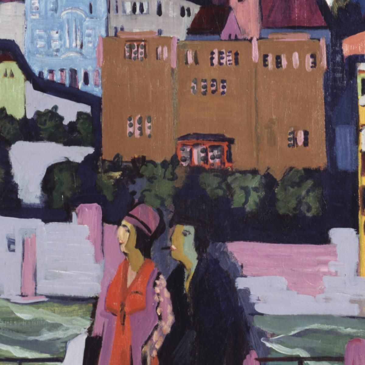 View Of Basel And The Rhine 19271928 Ernst Ludwig Kirchner elk42 canvas print