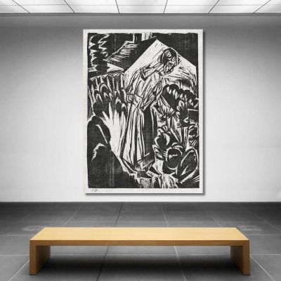 Woman In A Garden 1916 Ernst Ludwig Kirchner elk43 canvas print 