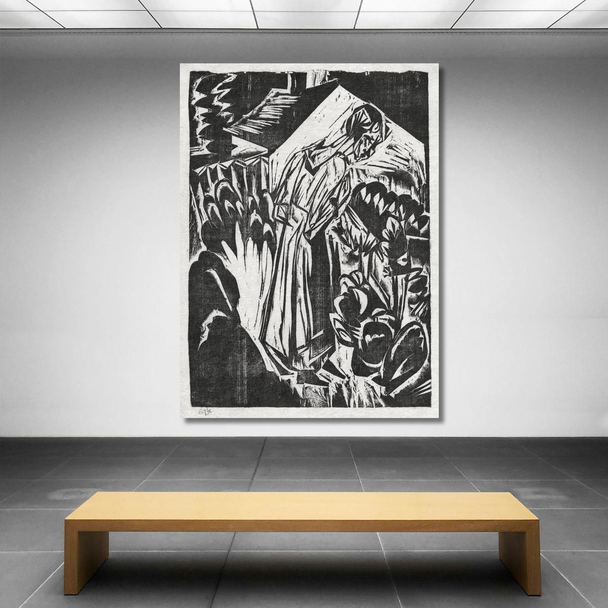 Woman In A Garden 1916 Ernst Ludwig Kirchner elk43 canvas print 