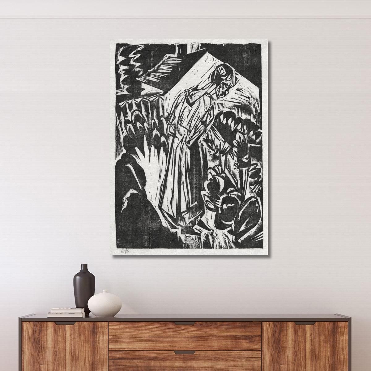 Woman In A Garden 1916 Ernst Ludwig Kirchner elk43 canvas print 