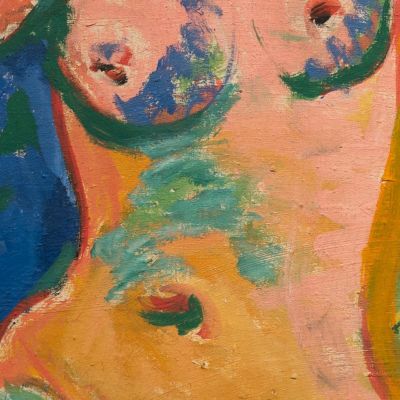 Girl In A Flowering Meadow Ernst Ludwig Kirchner elk58 canvas print