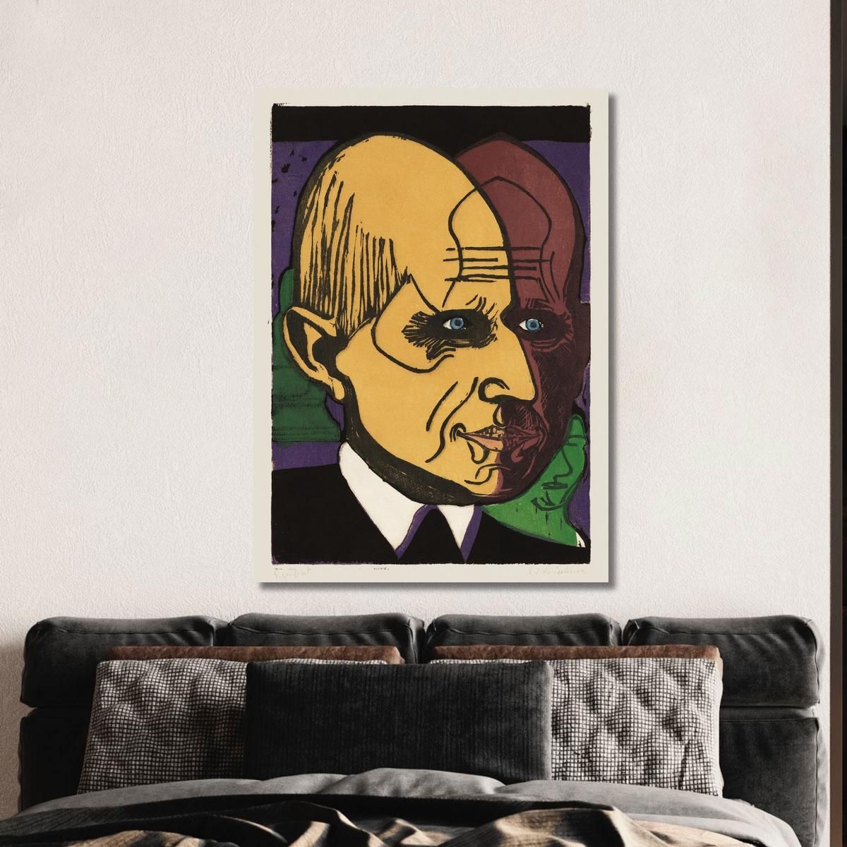 Head Of Dr Bauer 1933 Ernst Ludwig Kirchner elk62 canvas print 