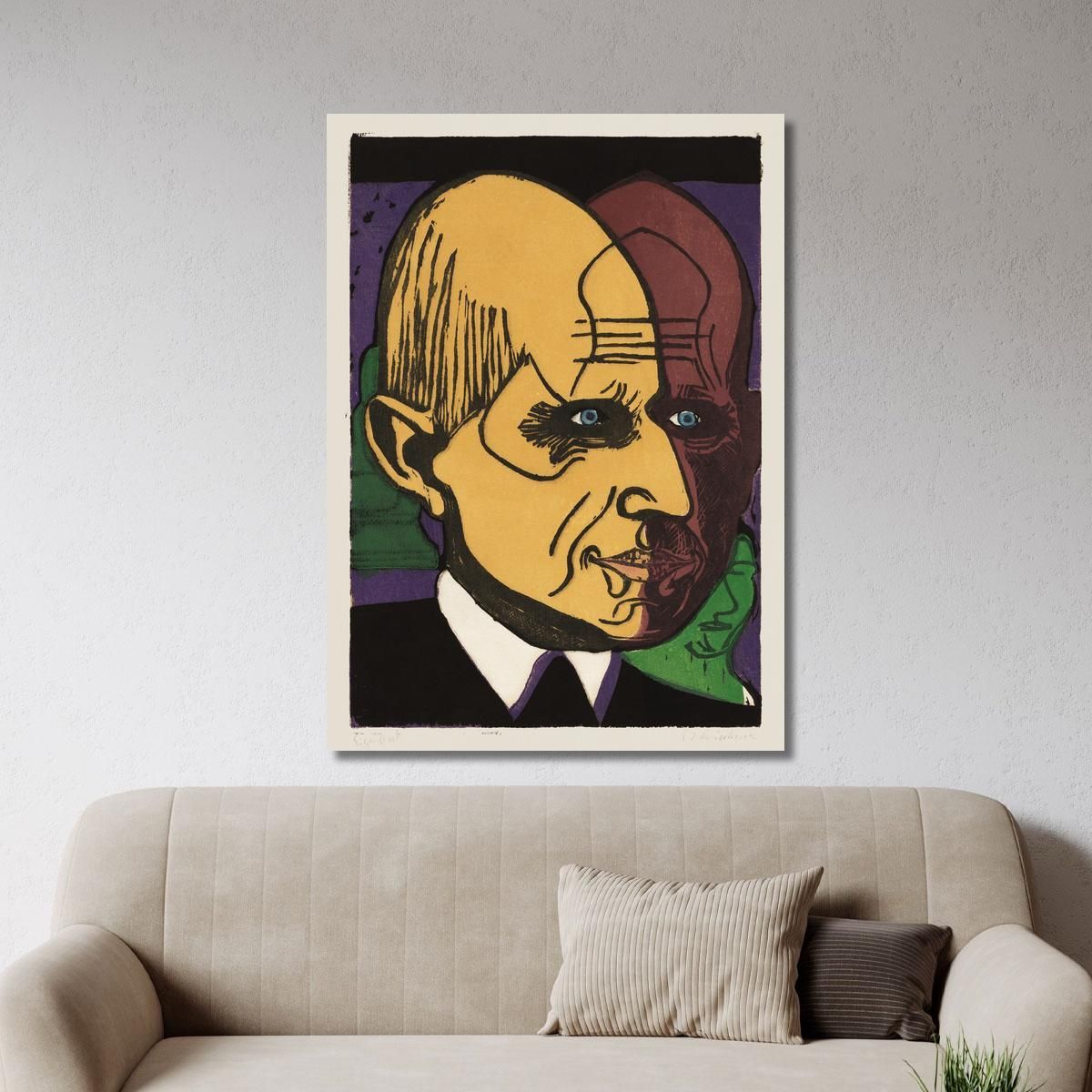 Head Of Dr Bauer 1933 Ernst Ludwig Kirchner elk62 canvas print 