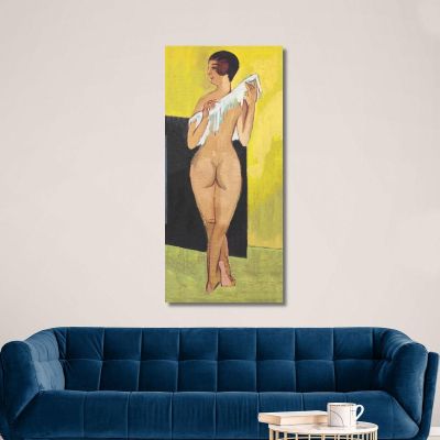 Naked Woman Posing Sensually Vintage Erotic Art Ernst Ludwig Kirchner elk82 canvas print 