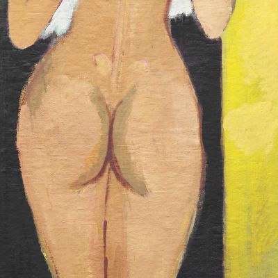 Naked Woman Posing Sensually Vintage Erotic Art Ernst Ludwig Kirchner elk82 canvas print