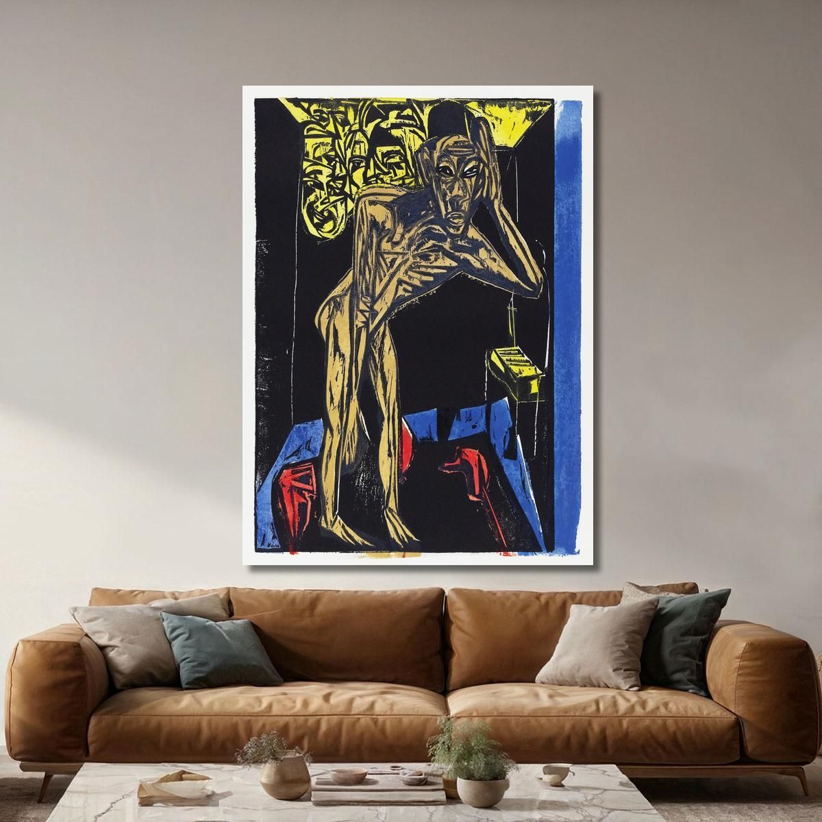 Peter Schlemihl S Wondrous Story Schlemihl In The Solitude Of His Room 1915 Ernst Ludwig Kirchner elk96 canvas print 