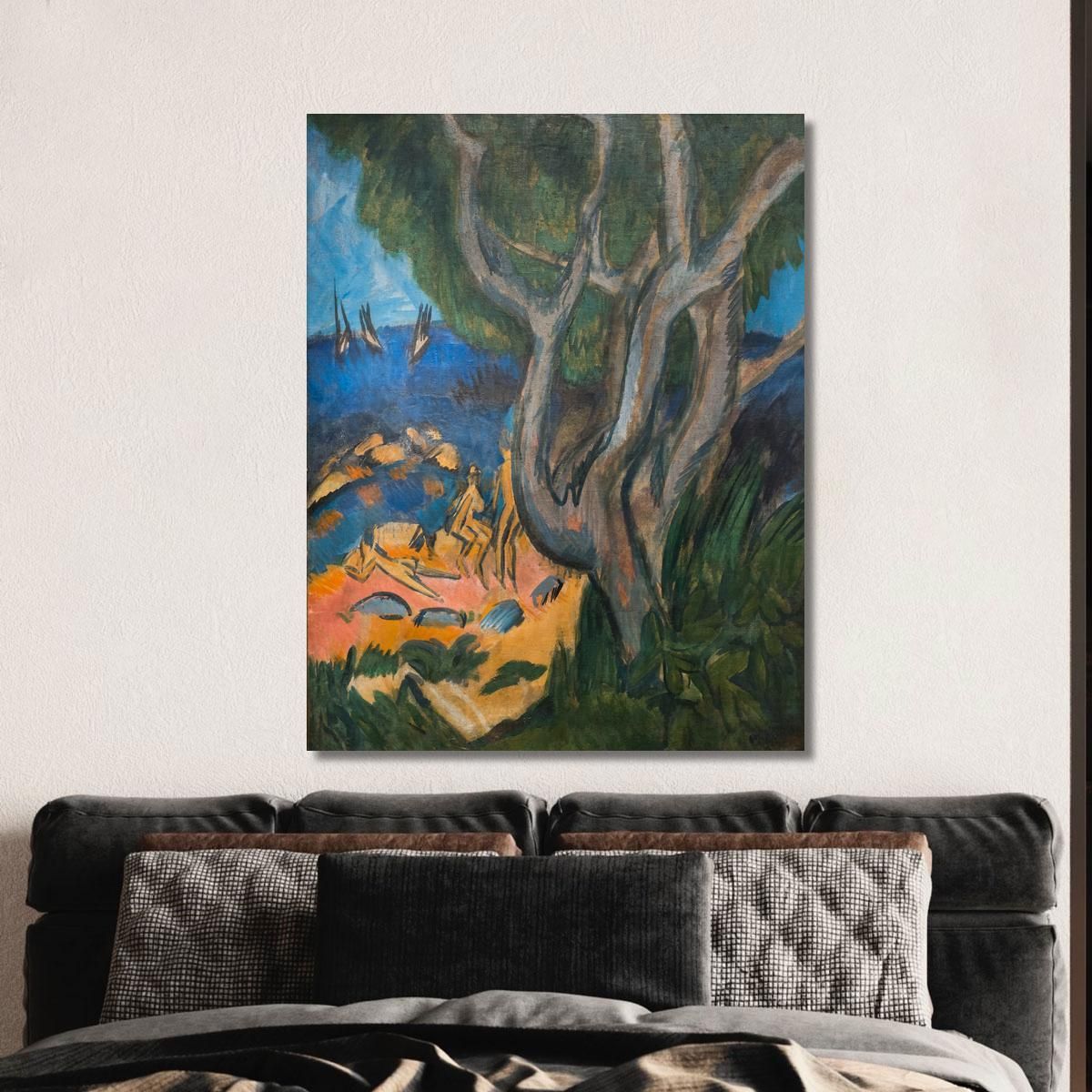 Swimmers On The Beach Of Fehmarn Ernst Ludwig Kirchner elk130 canvas print 