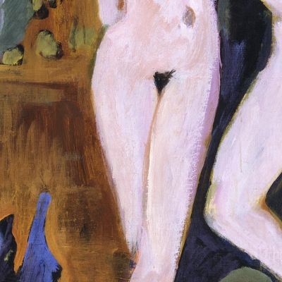 Two Nudes In A Room 1914 Ernst Ludwig Kirchner elk148 canvas print