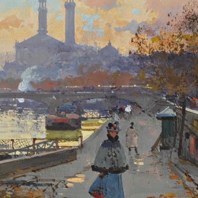 At The Quay Eugène Galien-Laloue egl5 canvas print