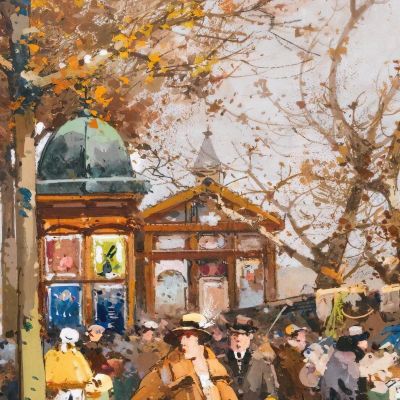 The Place Du Châtelet In Paris Eugène Galien-Laloue egl18 canvas print