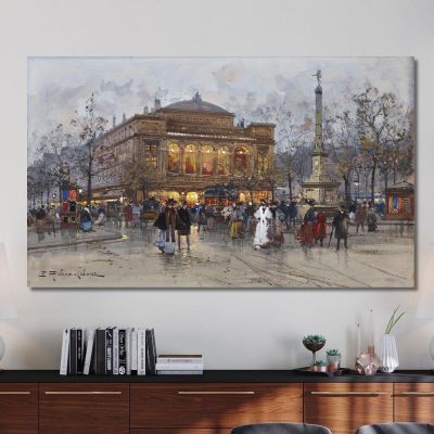 The Châtelet Theatre Paris 2 Eugène Galien-Laloue egl34 canvas print 