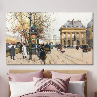 The Quays Of The Seine In Autumn Eugène Galien-Laloue egl37 canvas print 