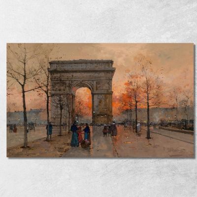 The Arc De Triomphe On The Place De L'Étoile Eugène Galien-Laloue egl39 canvas print 