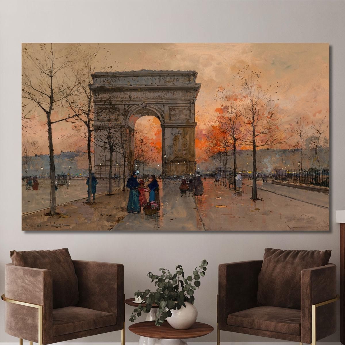 The Arc De Triomphe On The Place De L'Étoile Eugène Galien-Laloue egl39 canvas print 