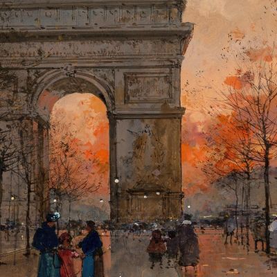 The Arc De Triomphe On The Place De L'Étoile Eugène Galien-Laloue egl39 canvas print