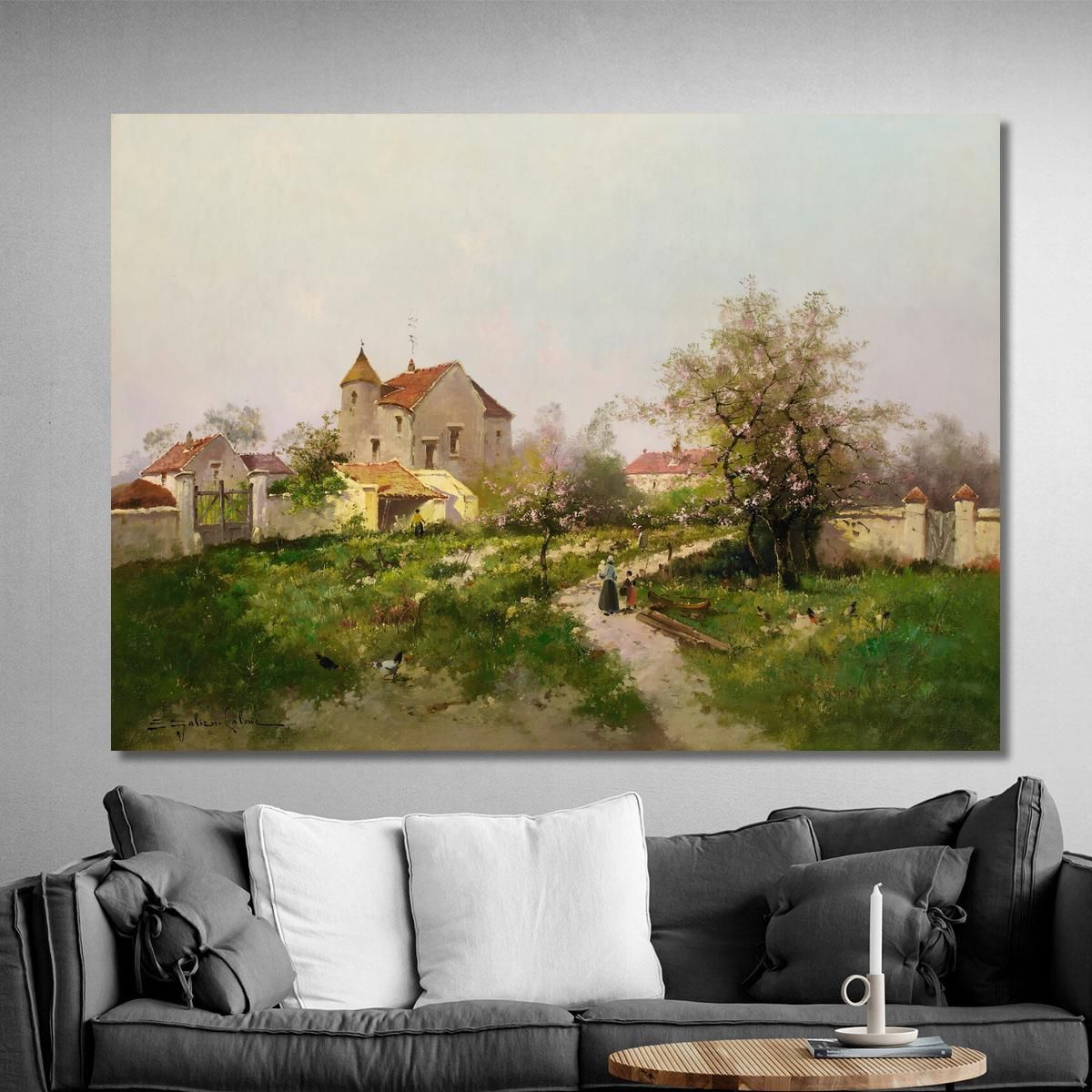 Rural Scene In The Barbizon Suburbs Eugène Galien-Laloue egl68 canvas print 