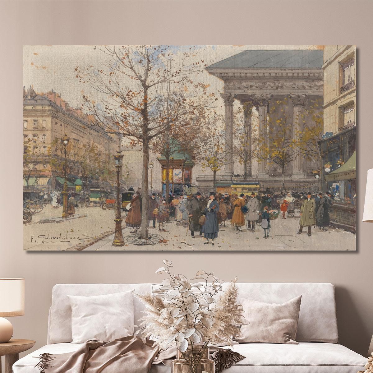 Animated View Of The Madeleine Eugène Galien-Laloue egl76 canvas print 