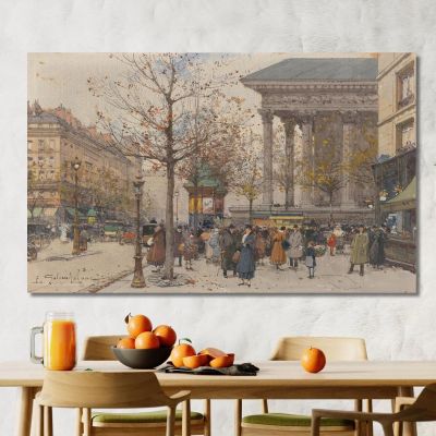 Animated View Of The Madeleine Eugène Galien-Laloue egl76 canvas print 
