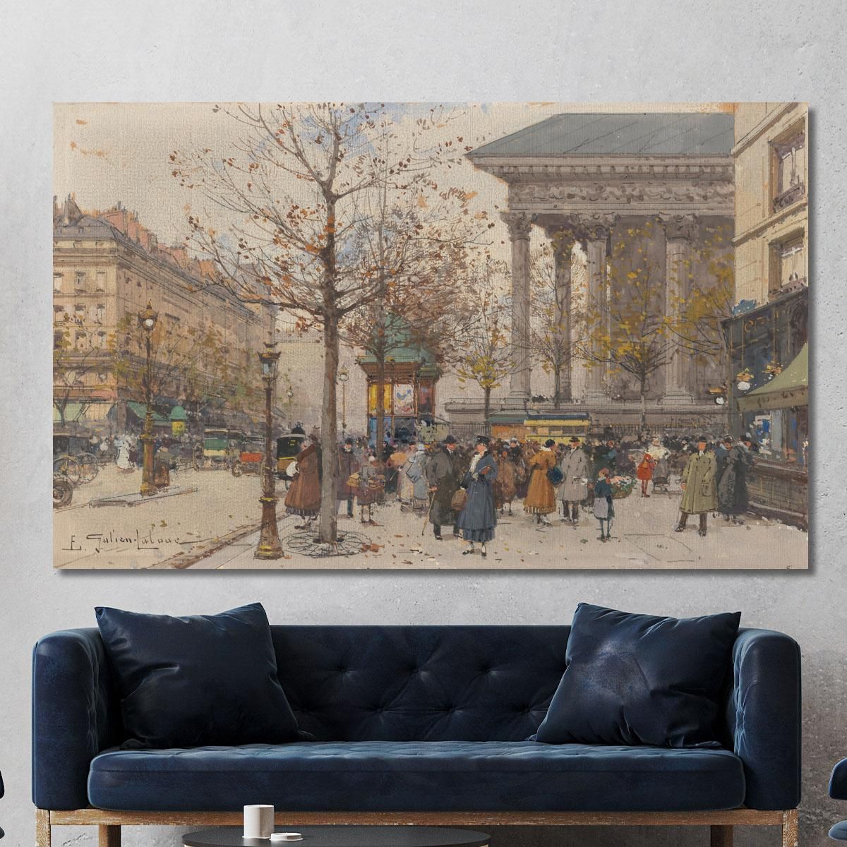 Animated View Of The Madeleine Eugène Galien-Laloue egl76 canvas print 