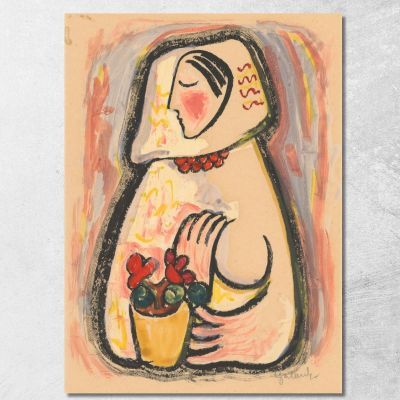 Girl With A Basket Of Flowers Mikuláš Galanda mgl35 canvas print 
