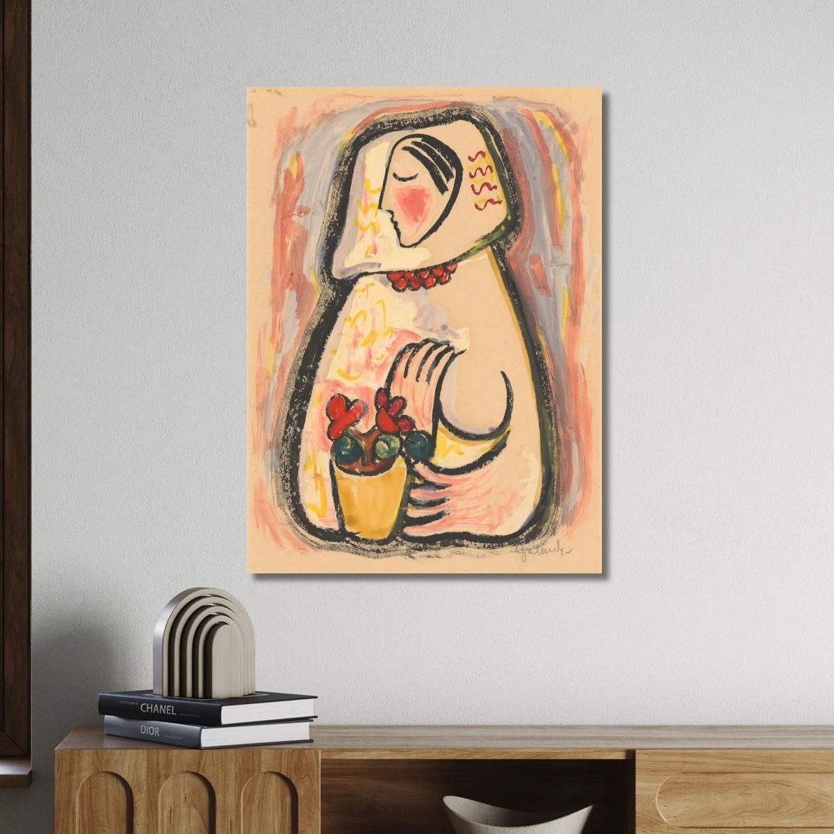 Girl With A Basket Of Flowers Mikuláš Galanda mgl35 canvas print 