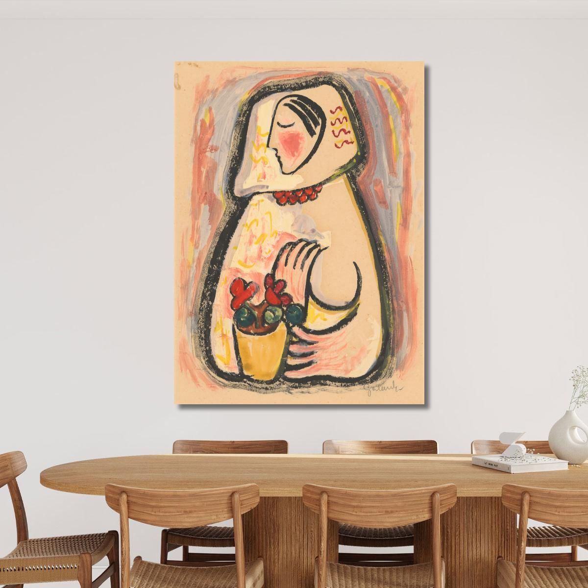 Girl With A Basket Of Flowers Mikuláš Galanda mgl35 canvas print 