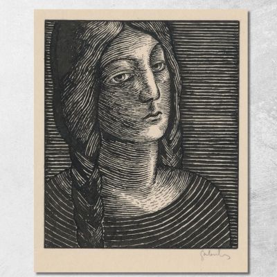 Head Of A Woman With Long Braids Mikuláš Galanda mgl44 canvas print 