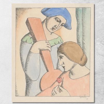 Lovers Harlequin And Columbine Mikuláš Galanda mgl60 canvas print 