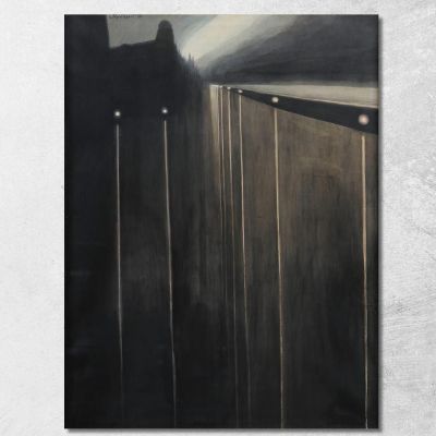 Ostend Sea Wall With Street Lights Léon Spilliaert lsp39 canvas print 