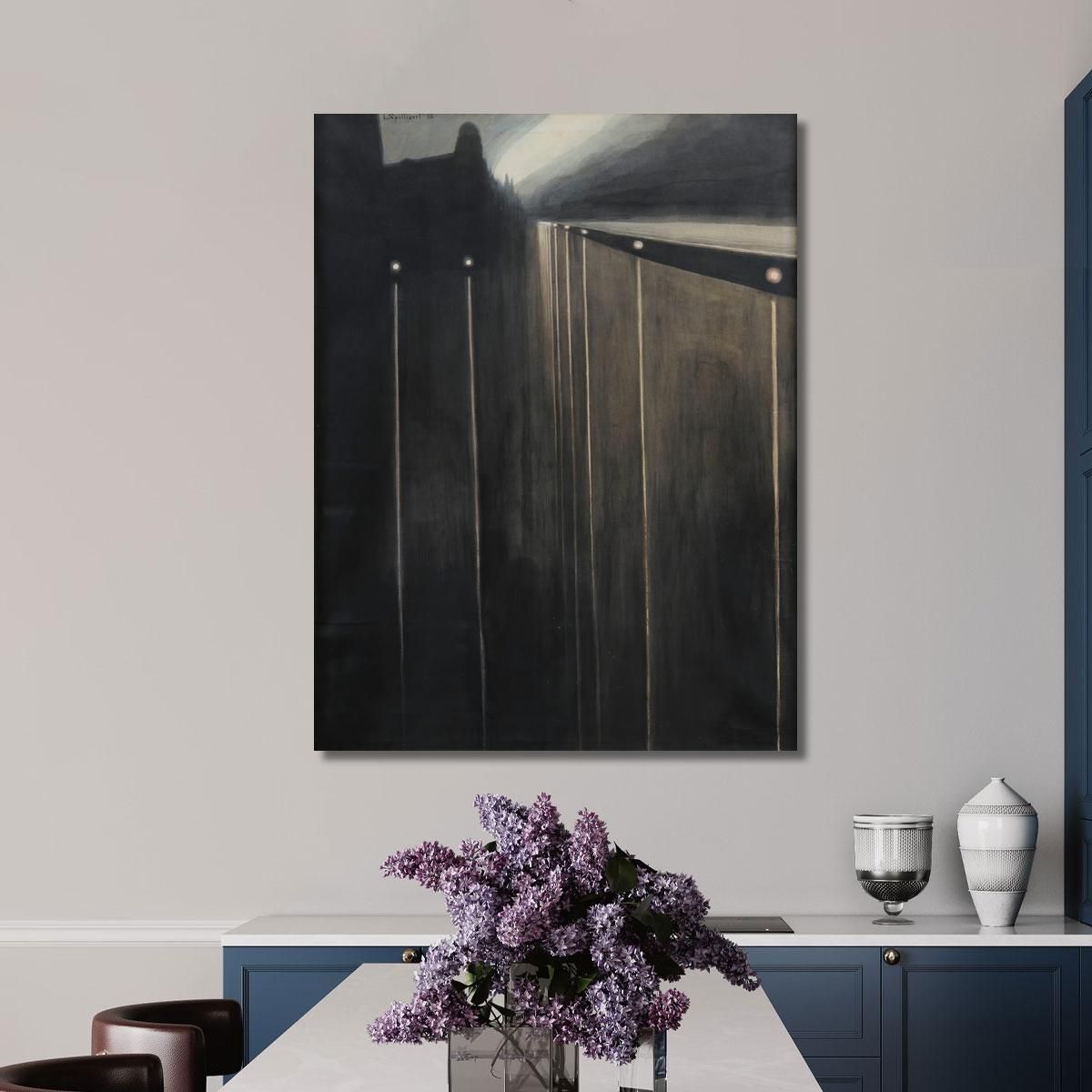 Ostend Sea Wall With Street Lights Léon Spilliaert lsp39 canvas print 