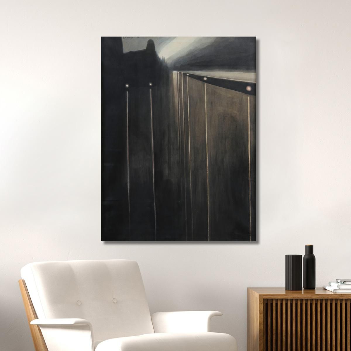 Ostend Sea Wall With Street Lights Léon Spilliaert lsp39 canvas print 