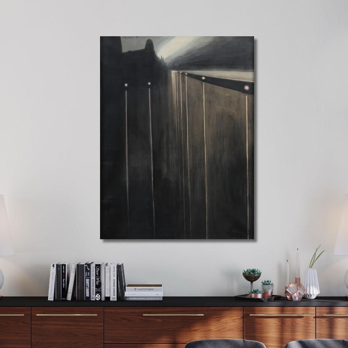 Ostend Sea Wall With Street Lights Léon Spilliaert lsp39 canvas print 