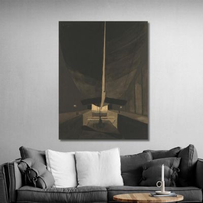 The Airship Belgique Ii In Its Hangar Léon Spilliaert lsp54 canvas print 