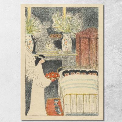 The Six Little Girls Receive A Visit From The Toy Angel Léon Spilliaert lsp77 canvas print 