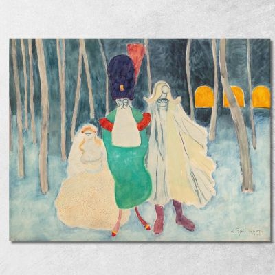 Masquerade. Leopold Ii Napoleon And The Flower Girl Léon Spilliaert lsp82 canvas print 