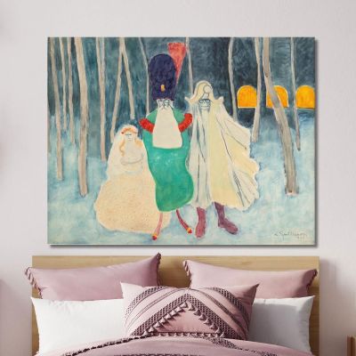Masquerade. Leopold Ii Napoleon And The Flower Girl Léon Spilliaert lsp82 canvas print 